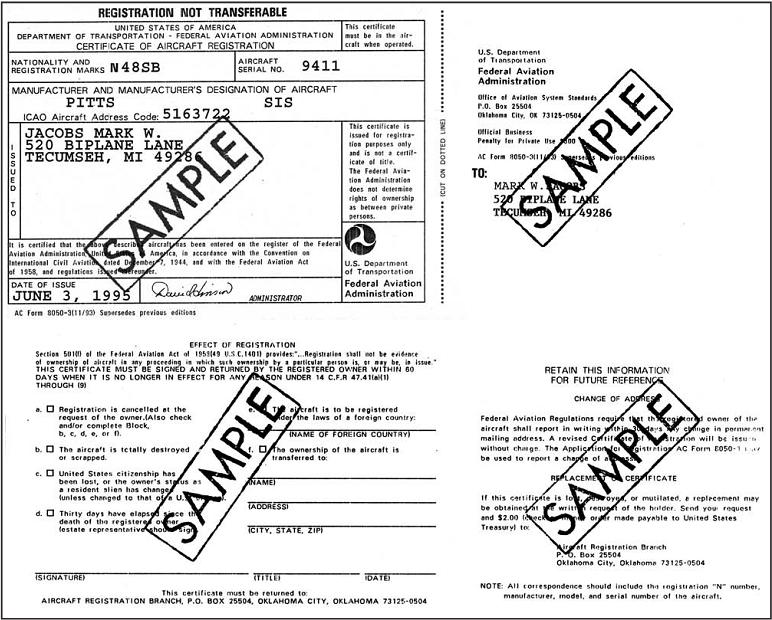Aircraft Registeration Certificate